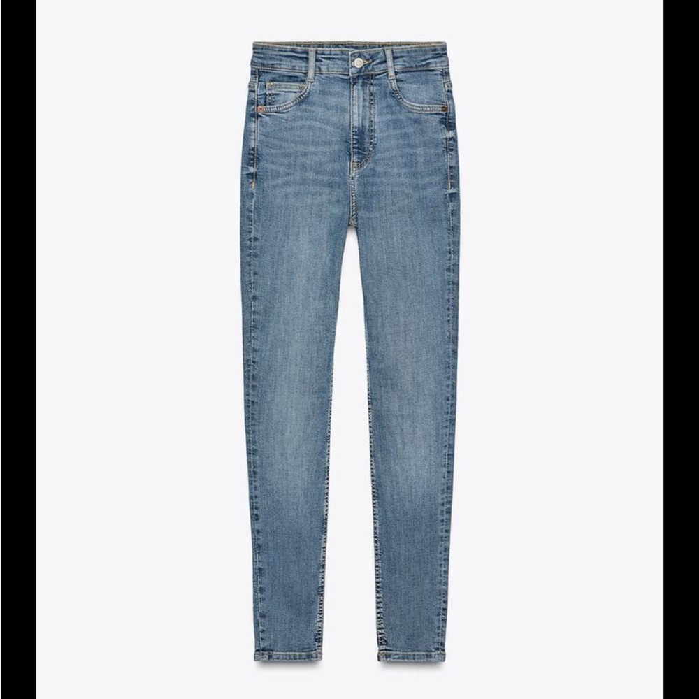 Zara Slim High-Rise Women's Jeans in Light Blue